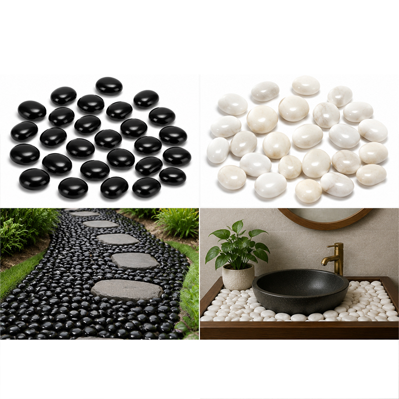 Бело-черные полированные речны – обзор и цена Aquarium Marine Stone